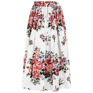 Dolce & Gabbana 'Fiori' White Cotton Skirt Women